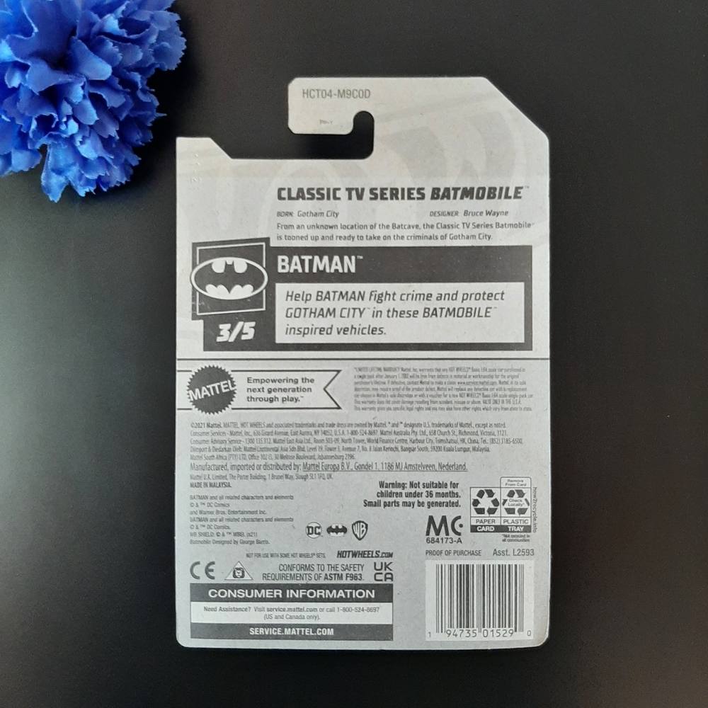 2022 Hot Wheels Batmobile Batman Collection Diecast Car Classic TV Series - Picture 10 of 10